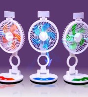 Circle Rechargeable Fan with Light (Double Battery)