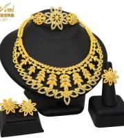 Dubai 24K Gold Plated 4Pcs Necklace Set-307